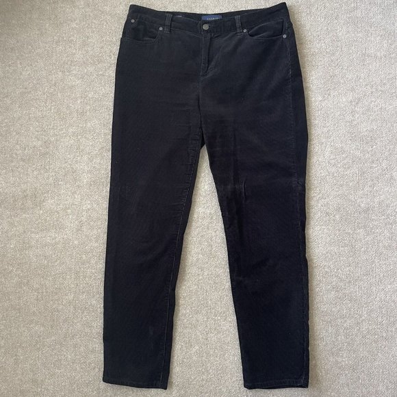Talbots Pants - Talbots Pants Womens 12 Black Corduroy Signature Stretch Casual Office Fall